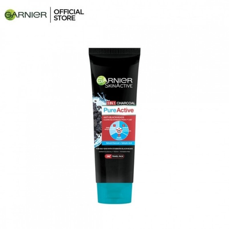 Garnier Skin Active Pure Active Anti-Blackheads 3-In-1 Daily Wash + Scrub + Mask 50ml