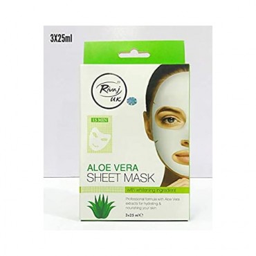 Rivaj UK Aloe Vera Sheet Mask (Box of 3)
